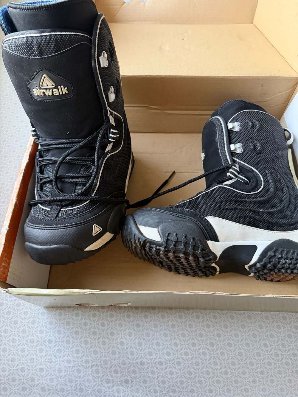 Vintage 90s Airwalk Freeride Snowboard Boots Black White Men's 9 With Box Rare